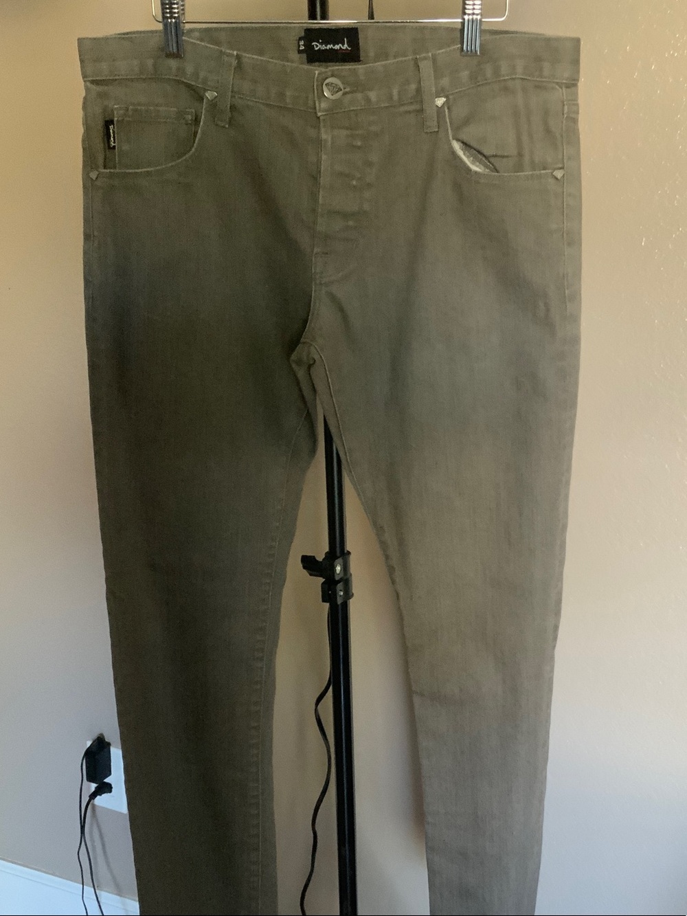 Diamond Supply Co. Men's Olive Slim Straight Jeans